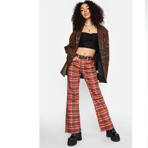 The Ragged Priest Register Plaid Flare Jeans 28